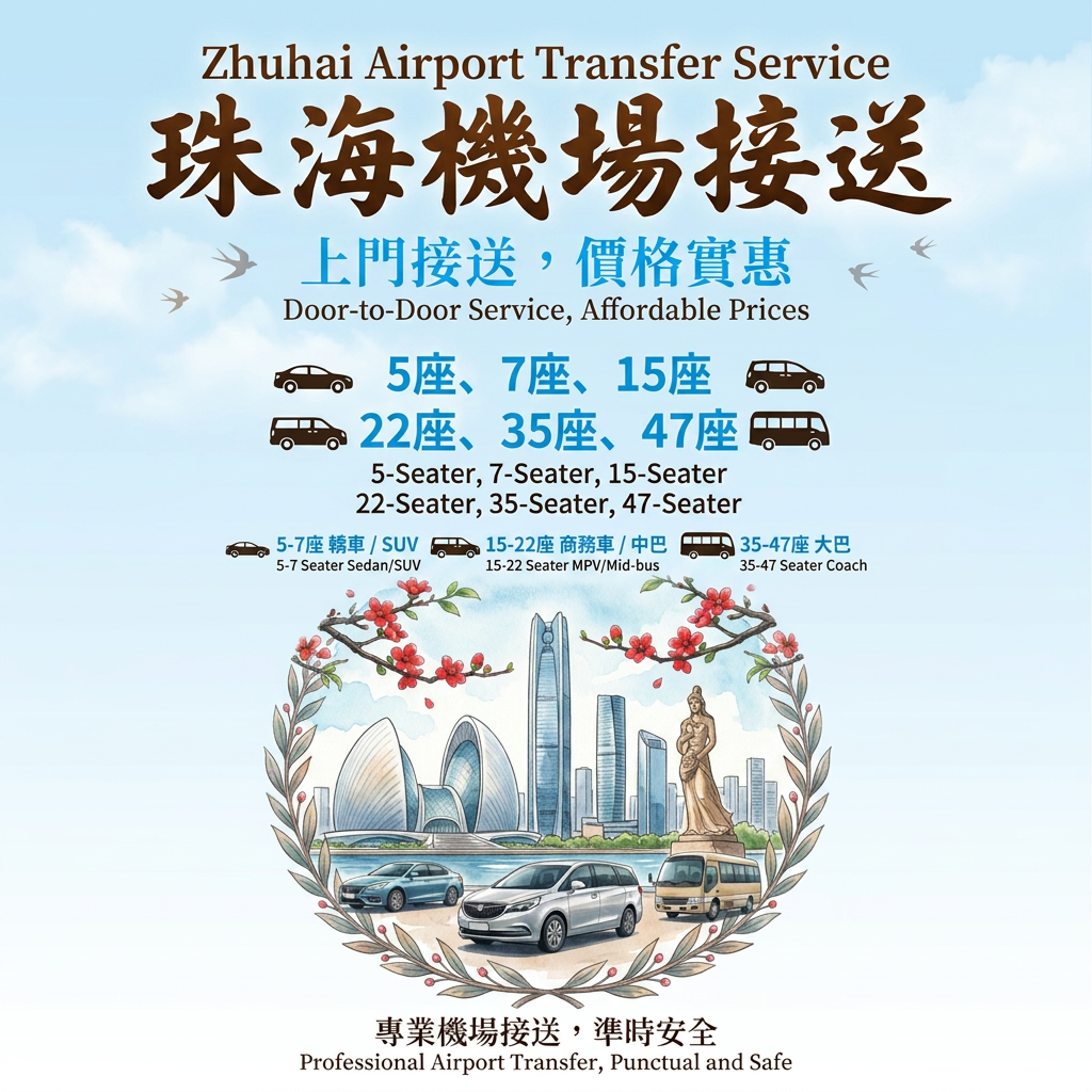 Zhuhai Jinwan Airport Private Transfer Service