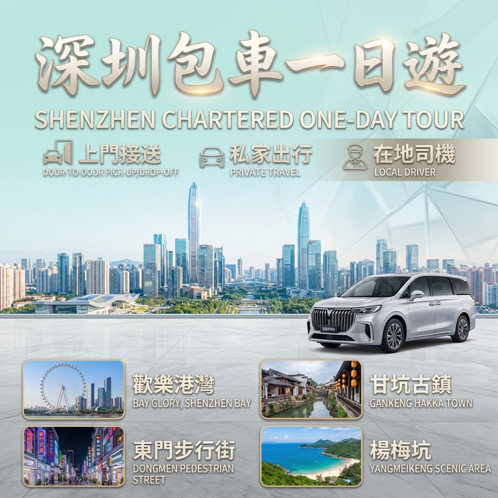 Shenzhen Downtown Day Tour Private Car 10 Hours